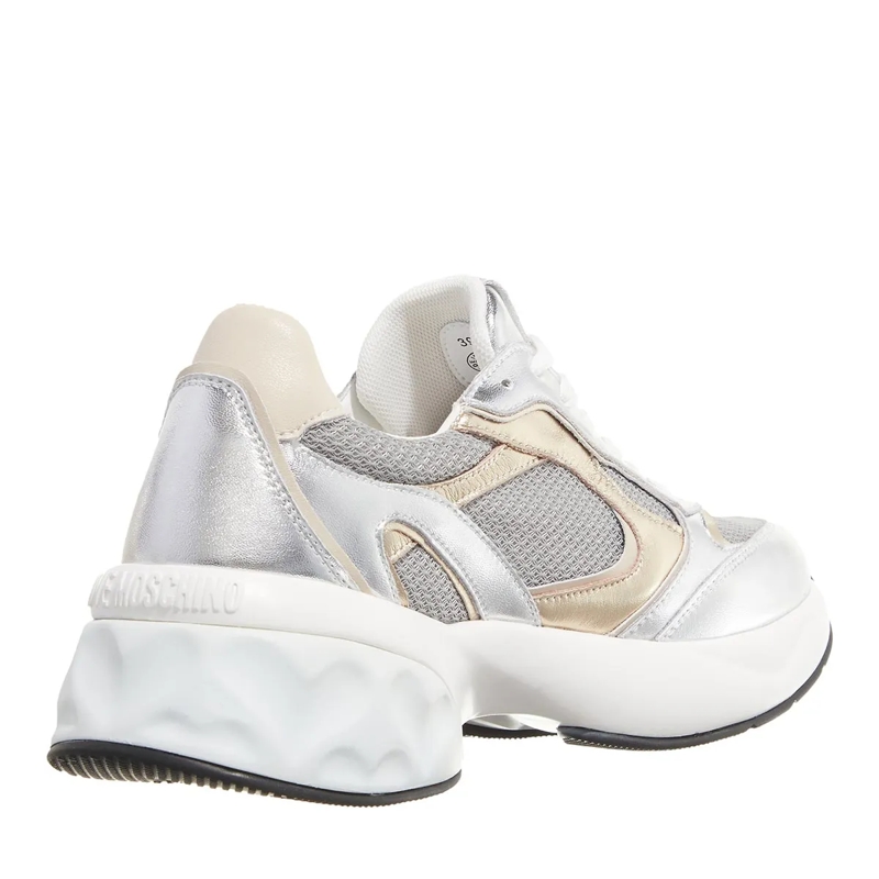 Love Moschino Low-Top-Sneaker Sneakers Donna Argento+Argento+Platino+Beige(Image 3)