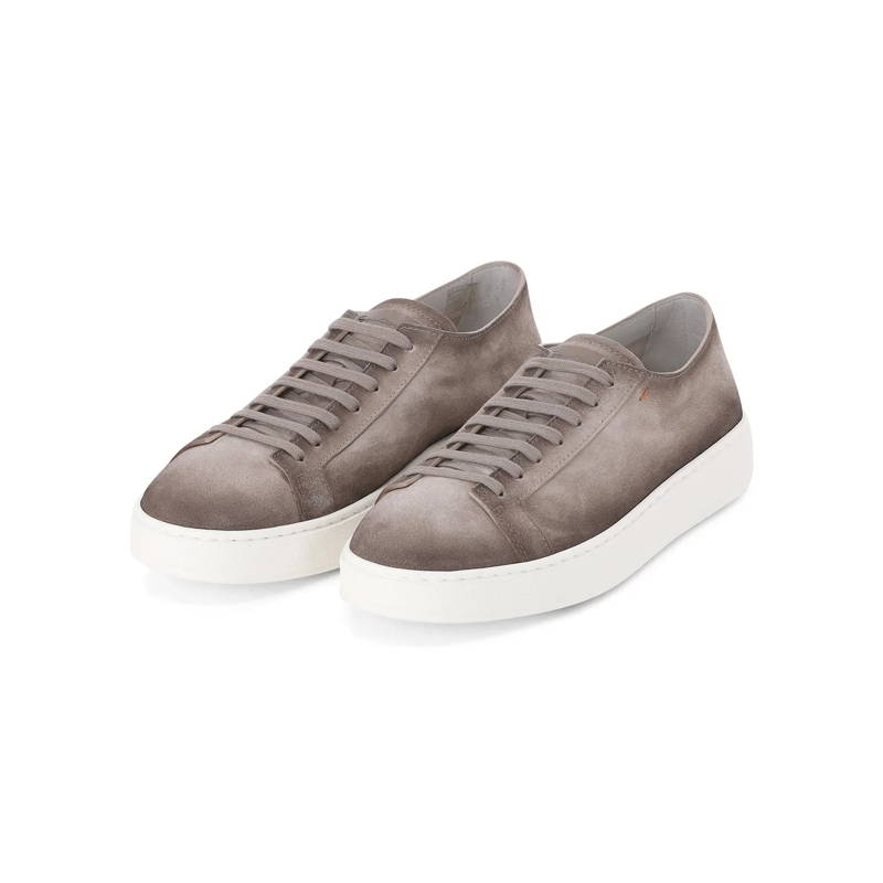 Santoni Schnürschuhe Sneaker aus Leder braun