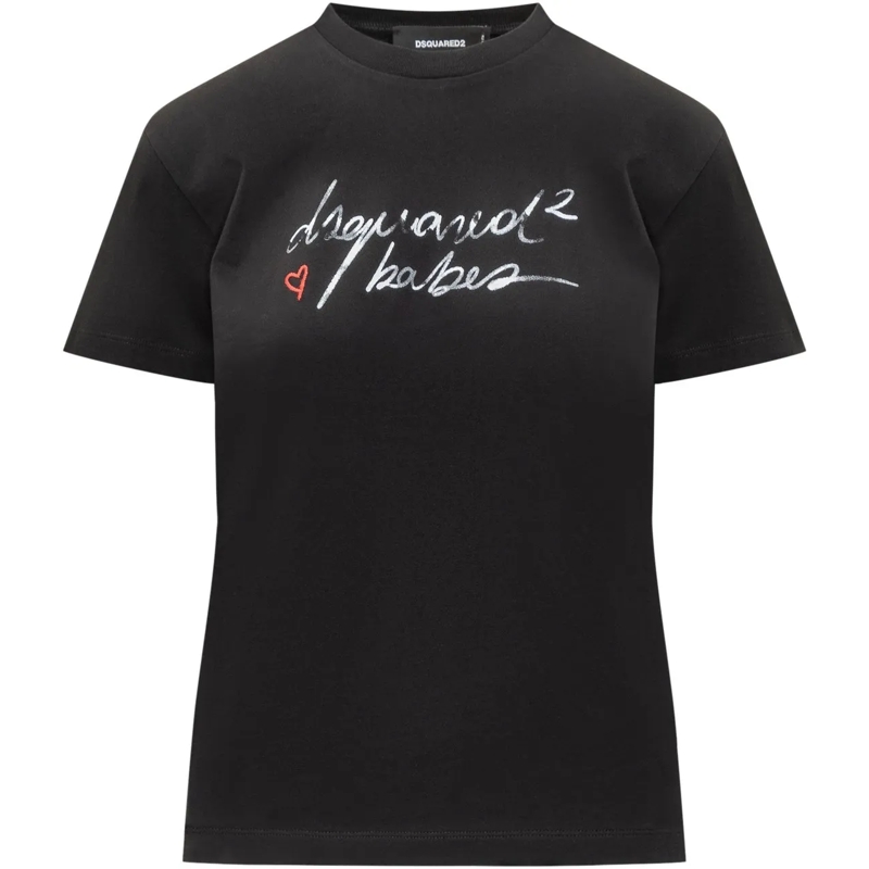 Dsquared2 T-shirt Dsquared2 T-Shirt Nera Babes Logo schwarz