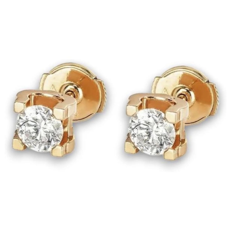 Cartier Ohrstecker NEUE CARTIER C OHRSTECKER AUS ROSEGOLD MIT 0,48CT  gold