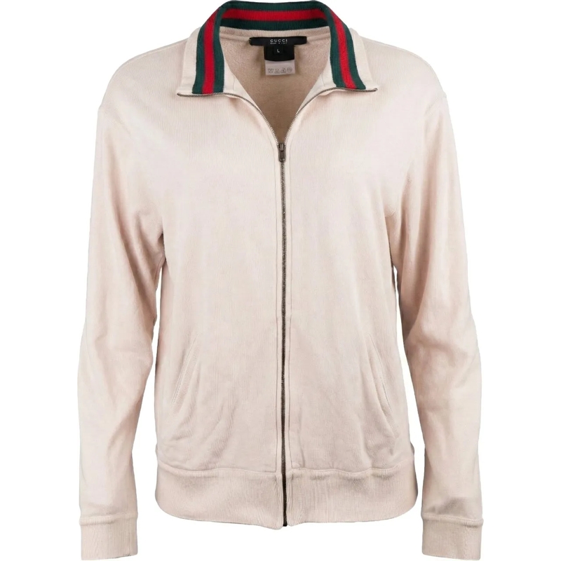 Gucci Übergangsjacke White Cotton Stripes Men Jacket (L) weiß