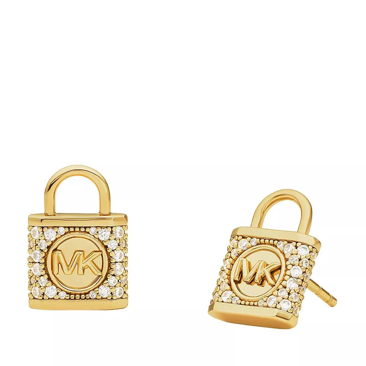 Michael kors lock earrings on sale gold