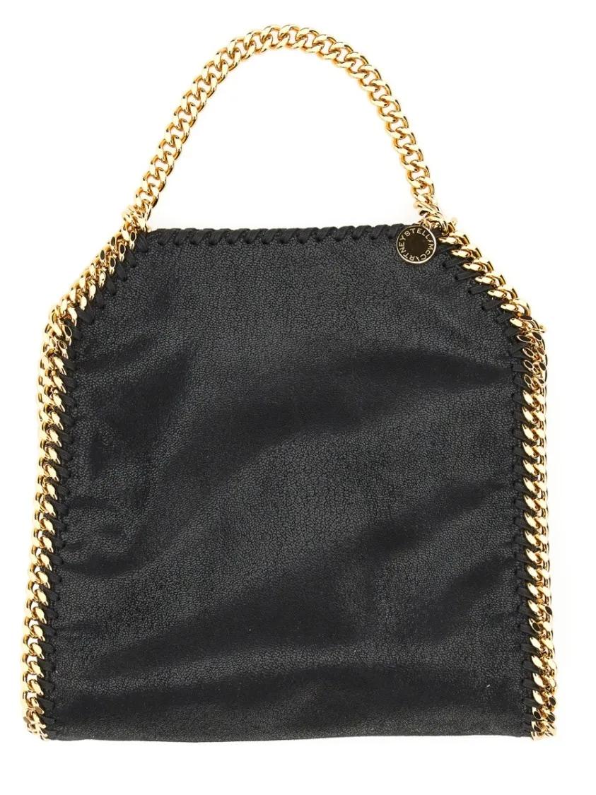 Stella Mccartney Crossbody bags Mini Shoulder Bag With Double Chain Handle in zwart