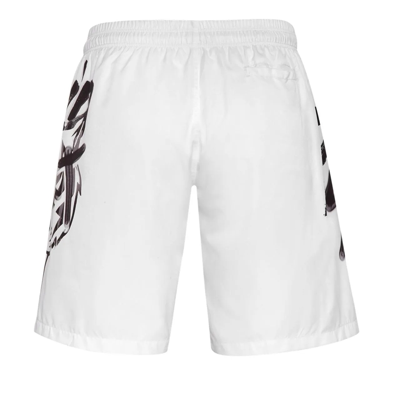 Plein Sport Shorts Badehose Tiger weiss