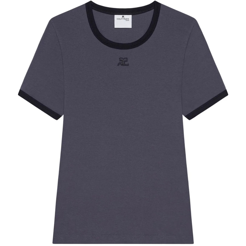 Courrèges T-Shirt Top Denim Black blau