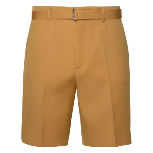 Lanvin Desert Wool Bermuda Shorts Brown 