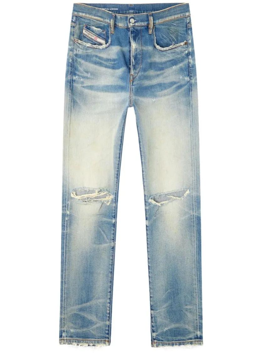 Thumbnail - Diesel - Powder Blue Tapered Jeans With Classic Five-Pocket - Größe 30 - blau