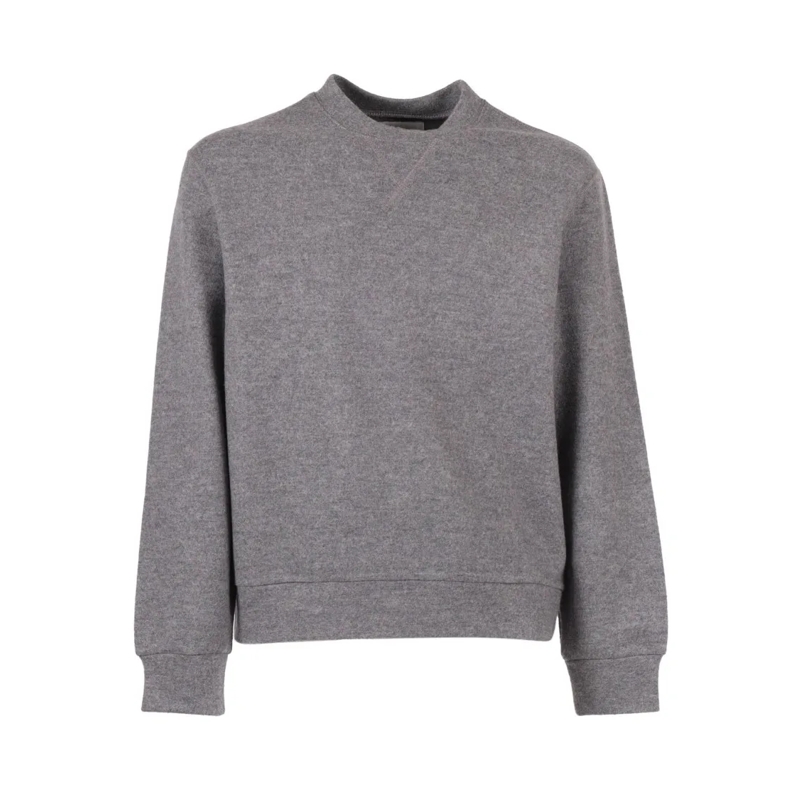 CIRCOLO 1901  Finely Textured Wool Sweatshirt With Crew Neckline Grey