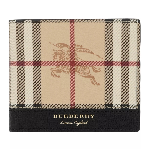 Burberry Haymarket Check International Bi-fold Wallet Black Portafoglio a due tasche