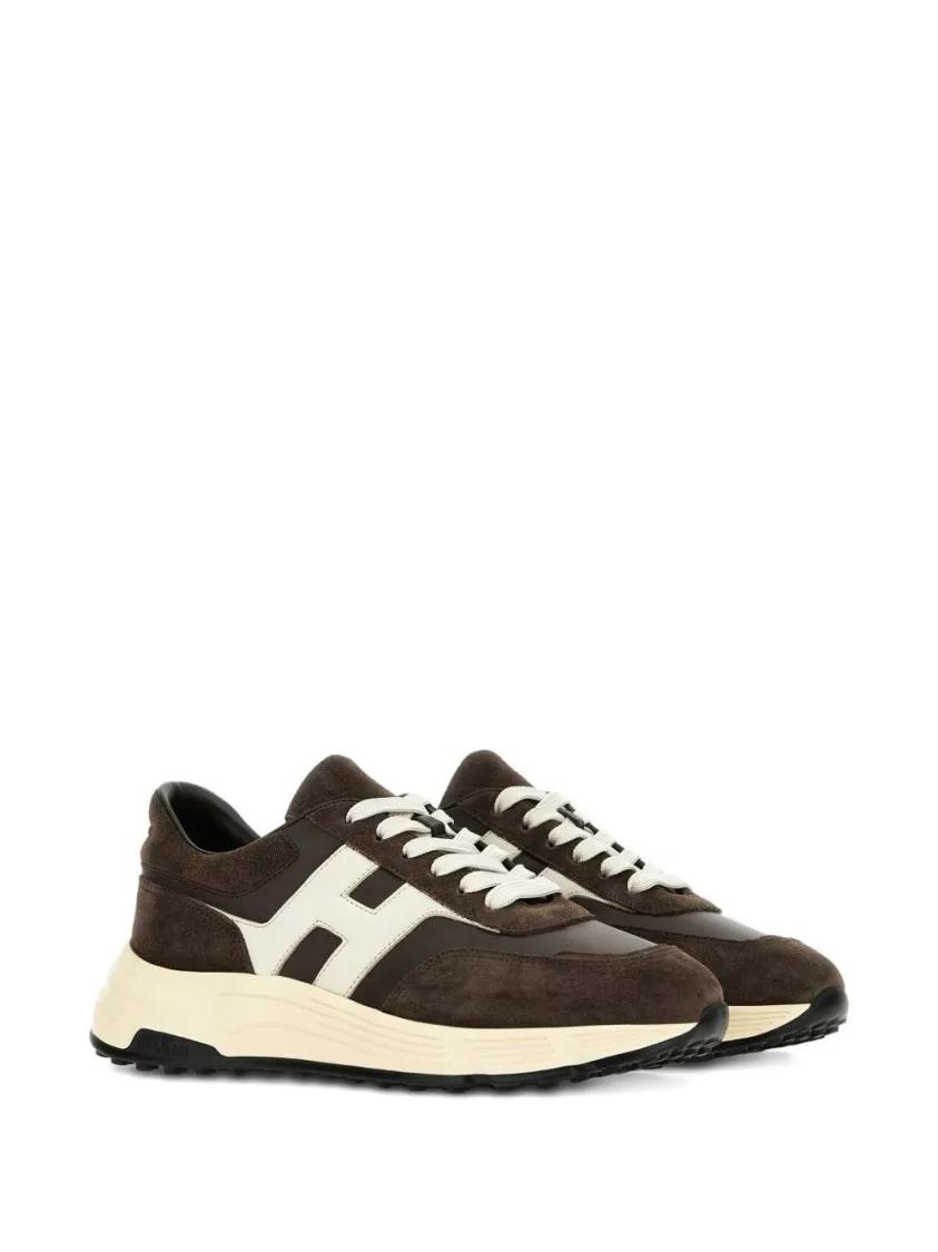 Thumbnail - Hogan Low-Top Sneaker - Coffee Brown Leather Sneakers With Memory Foam Ins - Gr. 8 - in Schwarz - für Damen