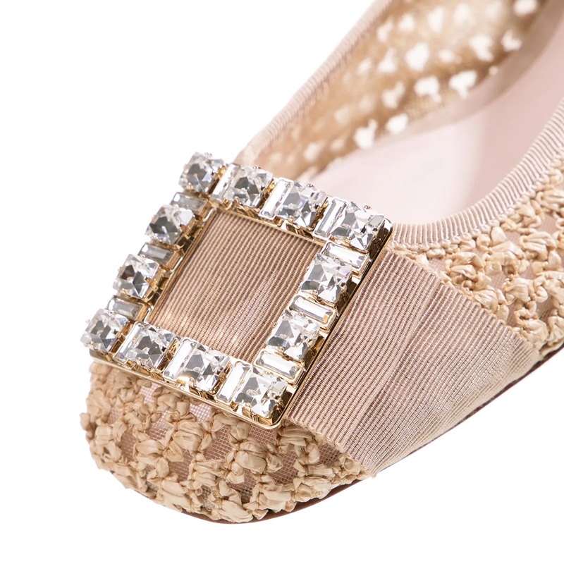 Roger Vivier Balletschoenen Très Vivier Raffia Beige(Image 5)