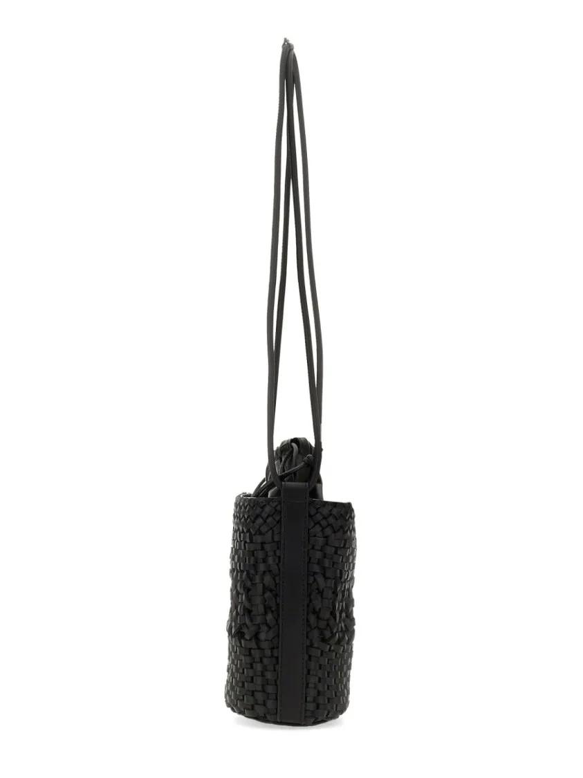 Hereu Bucket bags Woven Calf Leather Bag With Drawstring Closure in zwart