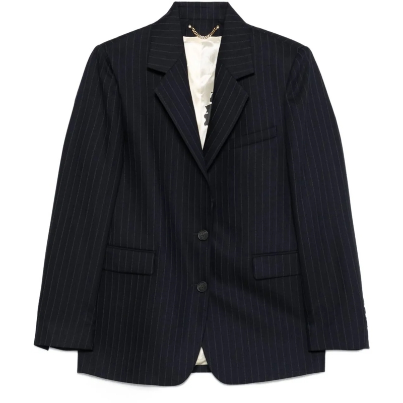 Golden Goose Veste de transition Blazer Single Breast Pin Stripe Black