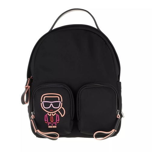 Karl Lagerfeld Ikonik Biarritz Nylon Small Backpack  Black Backpack