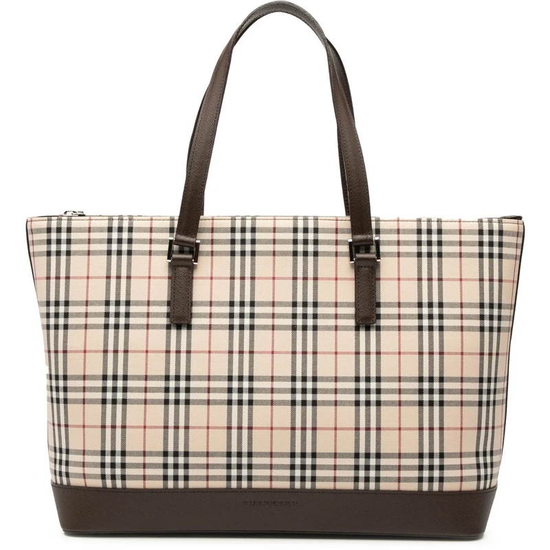 Burberry Shopper House Check Canvas Tote braun