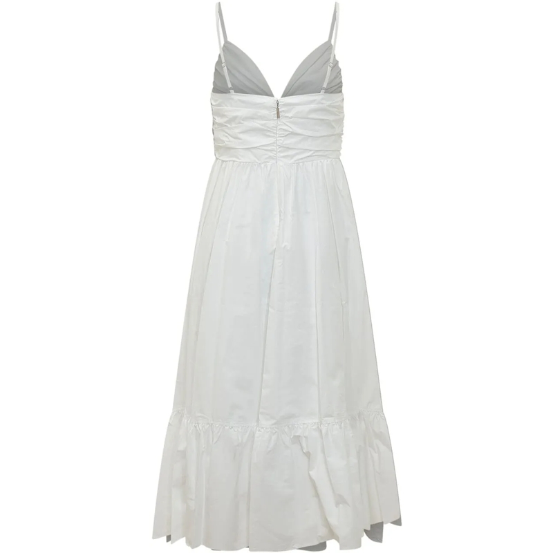 MICHAEL Michael Kors Maxikleid Abito Midi con Scollo a V e Coulisse weiß(Image 2)