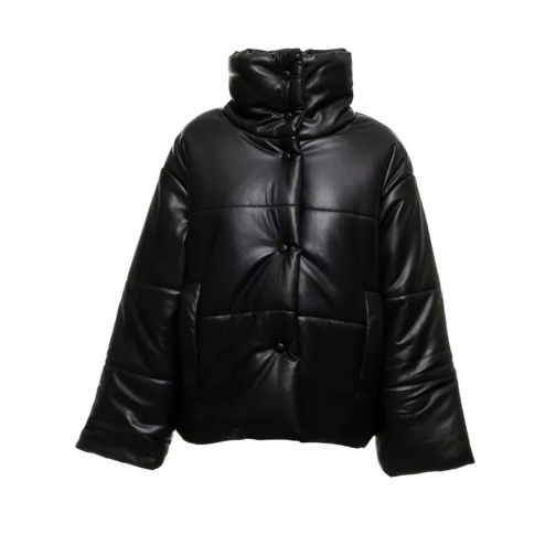 Nanushka Black Vegan Leather Quilted Jacket Nanuskha Woman Black Giacca trapuntata