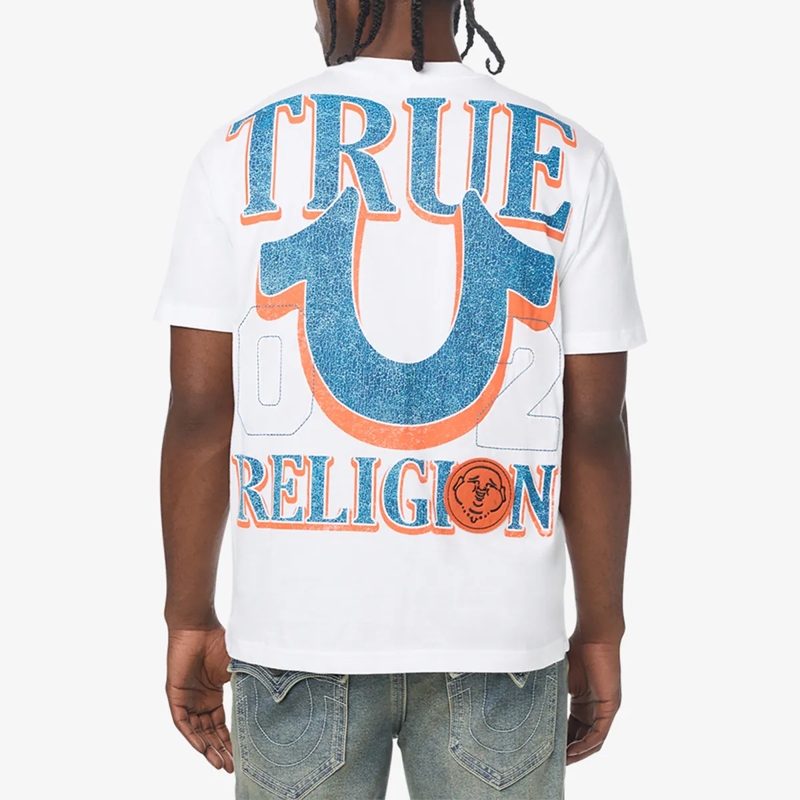 True Religion T-Shirt T-Shirt- Gerader Schnitt- Western-Logo Tee- Ru weiss(Image 4)