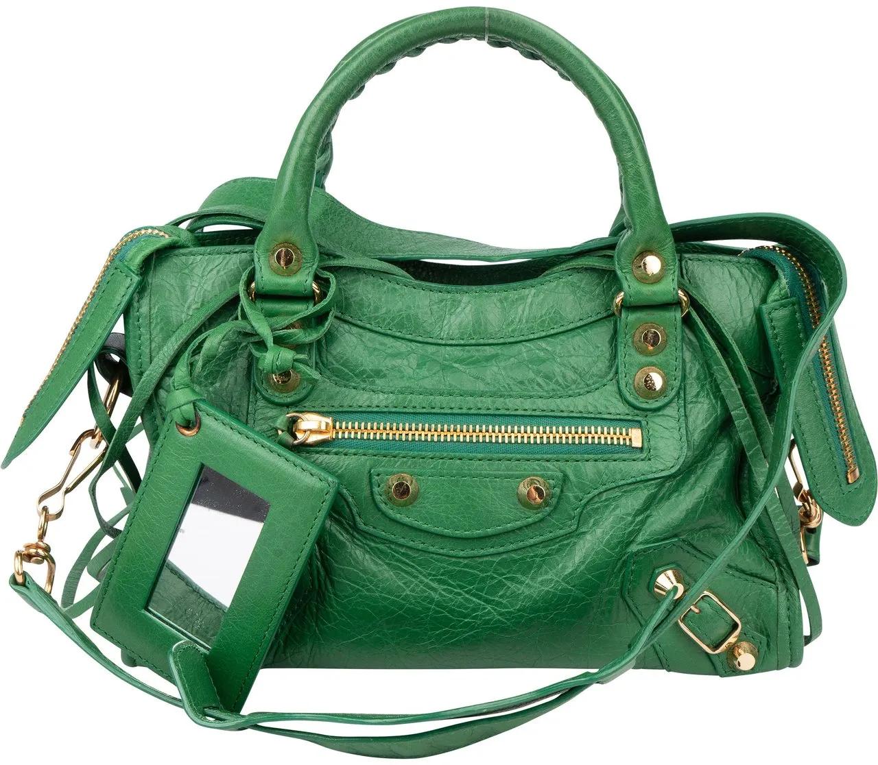 Balenciaga Crossbody Bags - Balenciaga Green Leather Mini City Handbag - Gr. unisize - in Grün - für Damen