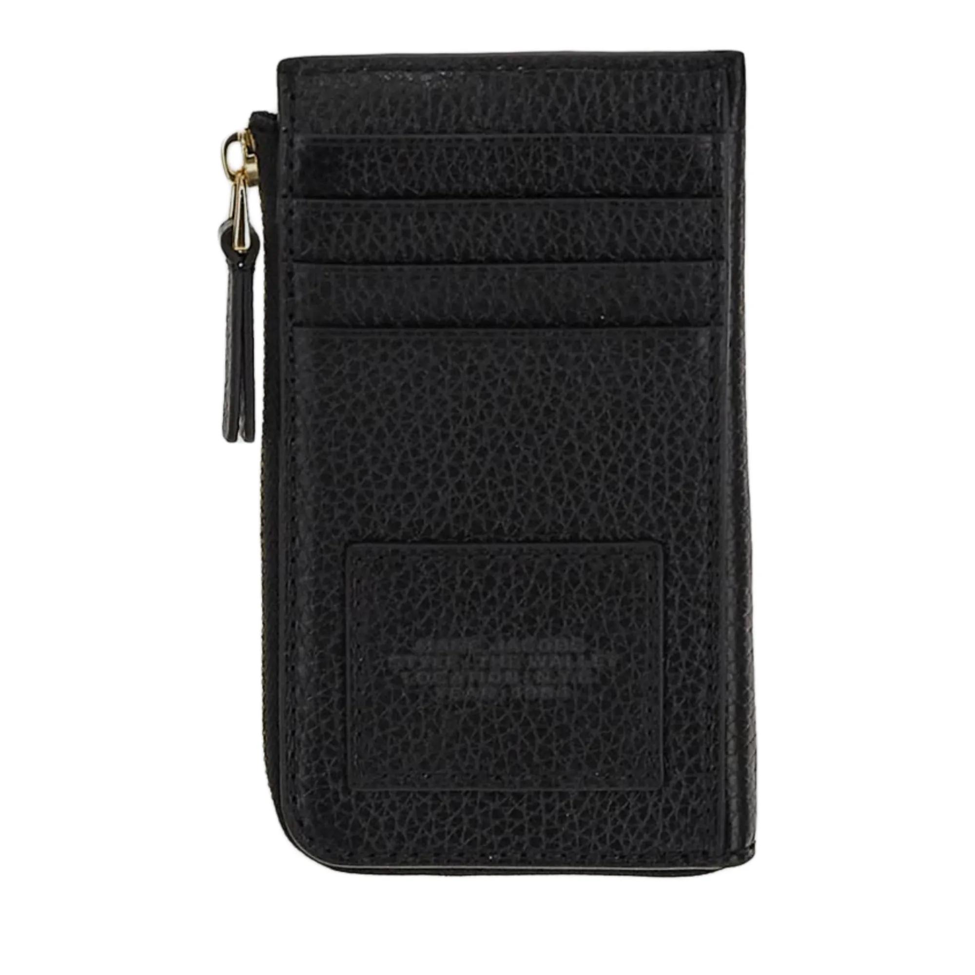 Thumbnail - Marc Jacobs Portemonnaie - Textured Calfskin Wallet With Gold-Tone Detailing - Gr. unisize - in Schwarz - für Damen