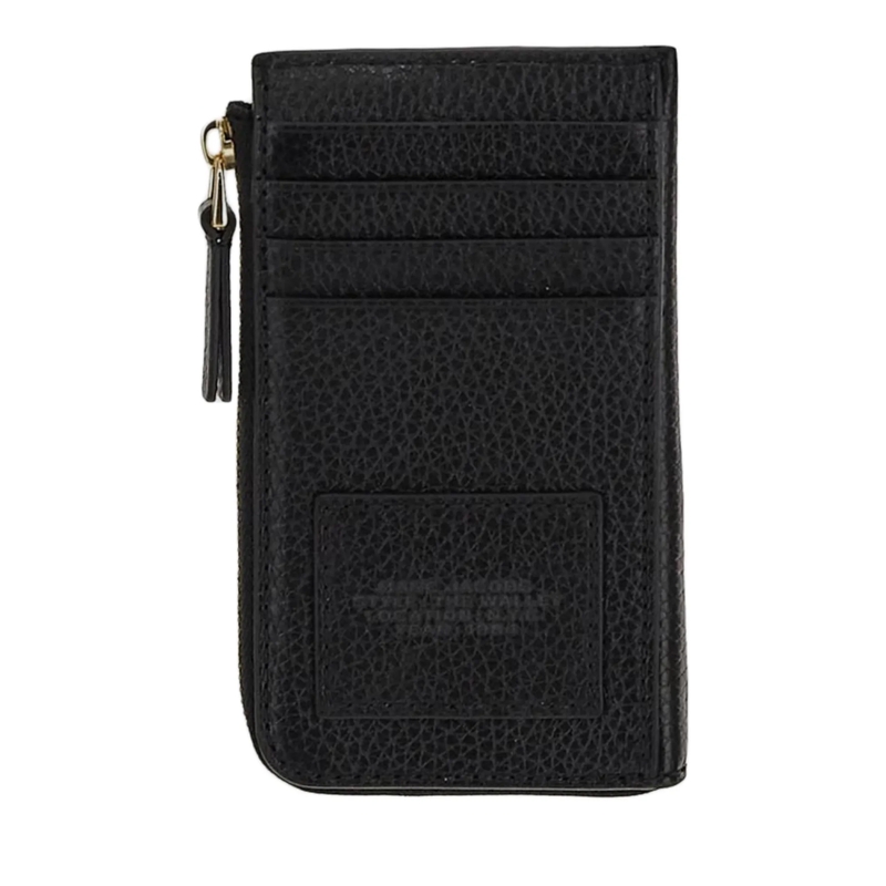 Marc Jacobs Kartenhalter Textured Calfskin Wallet With Gold-Tone Detailing Black(Image 5)