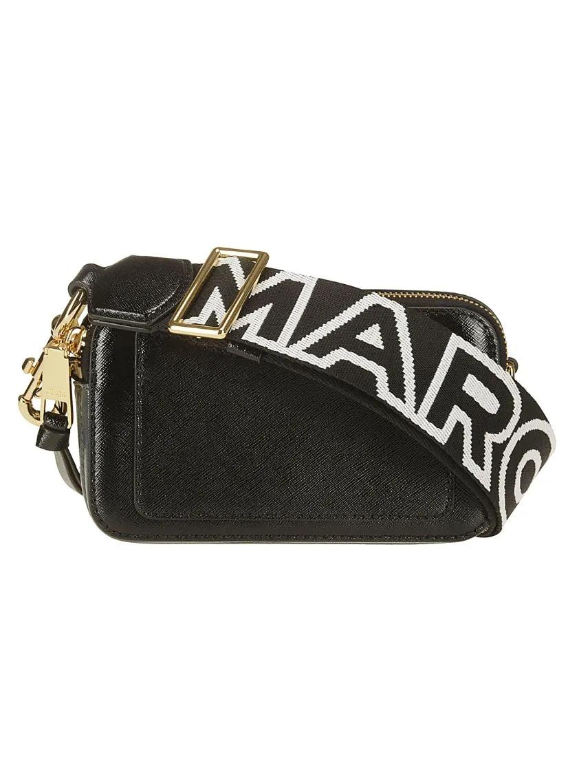 Marc Jacobs Hobo bags Leather Shoulder Bag With Gold-Colored Details in zwart