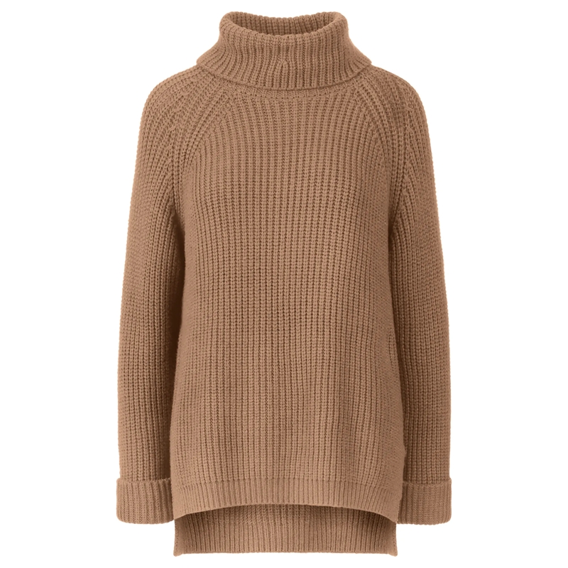 Apart Rollkragenpullover Oversized Pullover braun