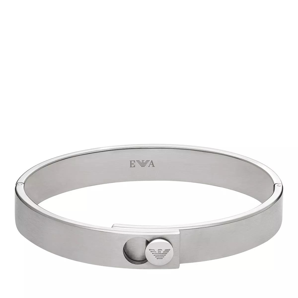 Emporio Armani Armbänder - Emporio Armani Stainless Steel Bangle Bracelet - Gr. M - in Silber - für Damen