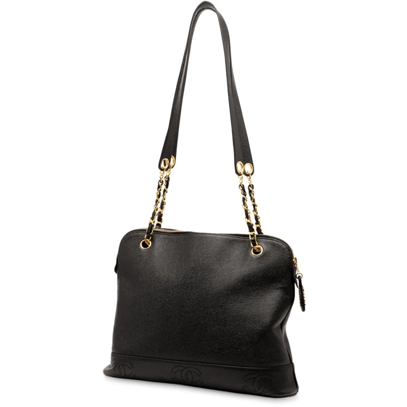 Chanel Schultertasche Triple CC Caviar Shoulder Bag schwarz