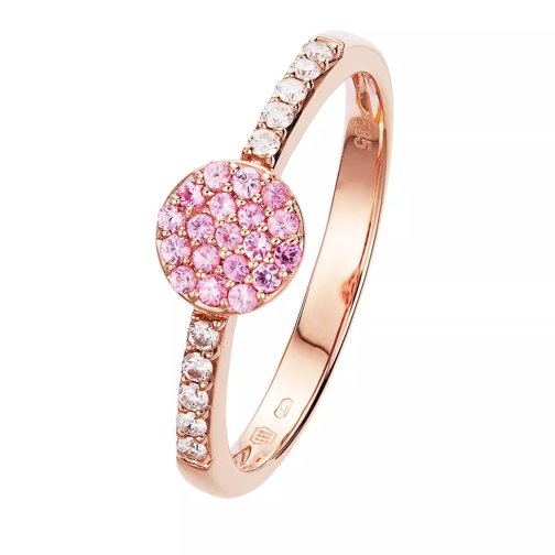 BELORO 0,14ct Morganite 14KT Ring with 0,1ct Diamonds Rose Gold Pavéring