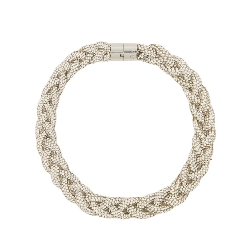 Isabel Marant Crew Neck Necklace - Glass - Silver Silver Mellanlångt halsband