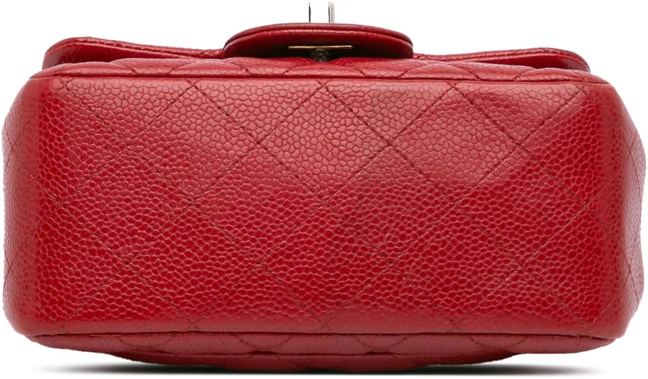 Thumbnail - Chanel Hobo Bags - Mini Square Classic Caviar Single Flap - Gr. unisize - in Rot - für Damen