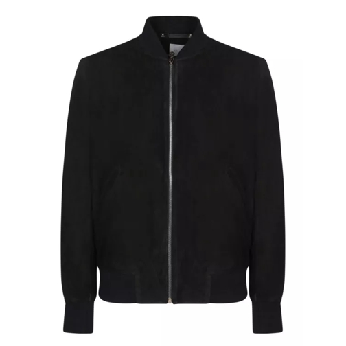 Paul Smith Suede Leather Bomber Jacket Black 