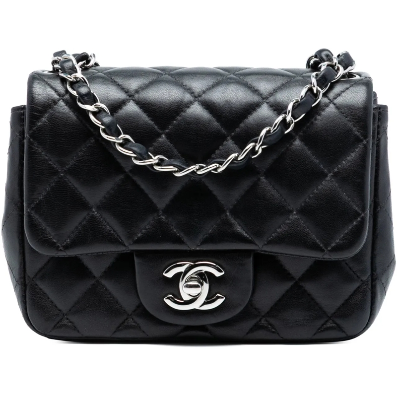 Chanel Schultertasche Mini Square Classic Lambskin Single Flap schwarz