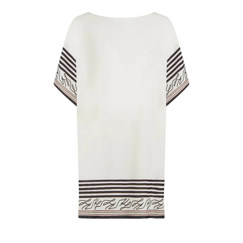 Karl Lagerfeld  Strand-Tunika mit Schalprint Pareo creme