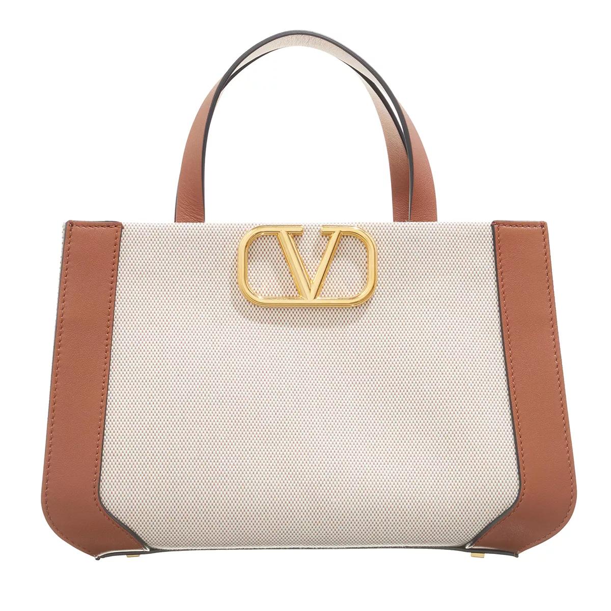 Valentino Garavani Small Tote V Logo Signature Canvas Beige | Tote