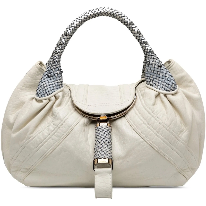 Fendi Fourre-tout Leather Spy Handbag weiß