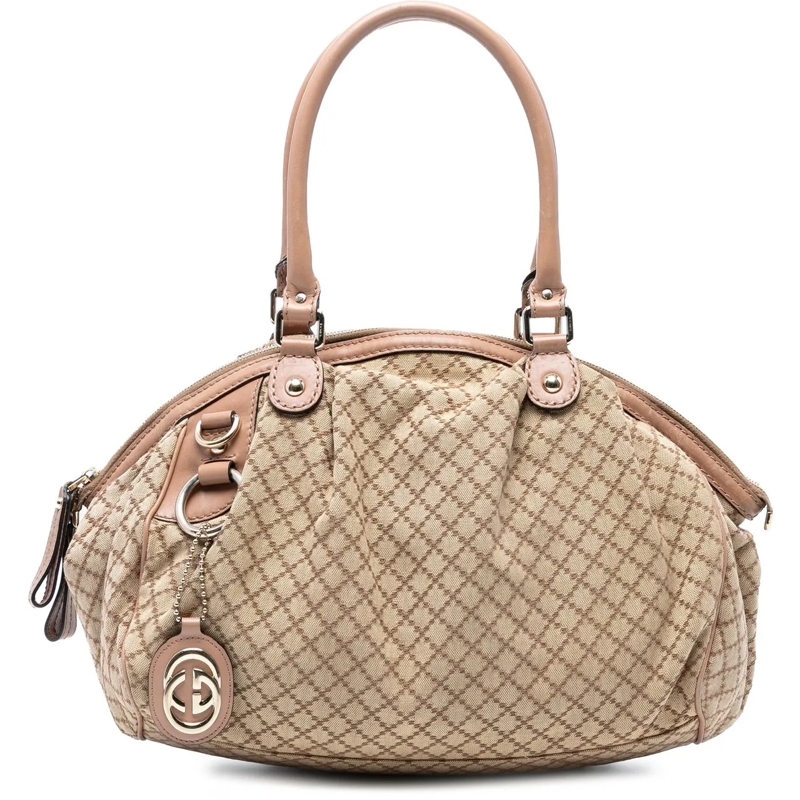 Gucci Sac à bandoulière Diamante Canvas Sukey Satchel braun