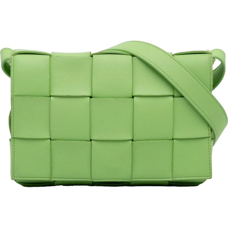 Bottega Veneta Schultertasche Nappa Intrecciato Cassette Crossbody grün