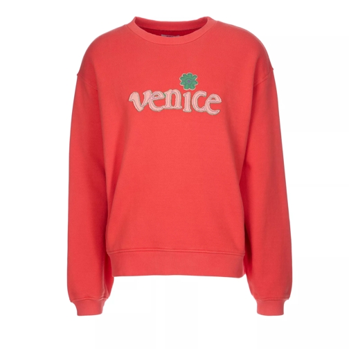 Erl Sweatshirt mit Venice-Patch red Tröjor