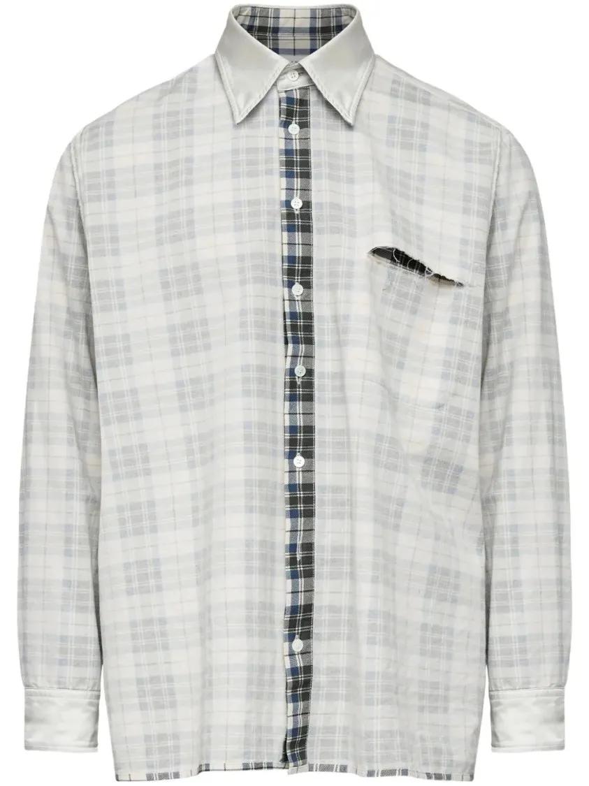 Thumbnail - MM6 Maison Margiela - Inside-Out Effect Shirt - Größe 50 - weiß