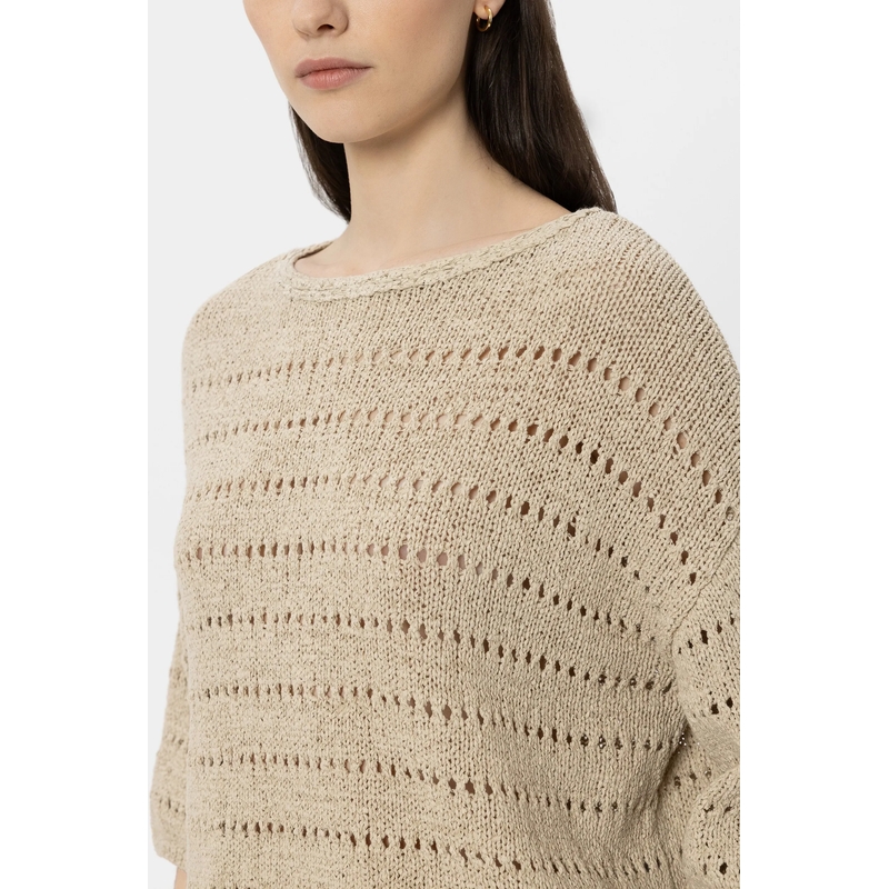 Luisa Cerano Trui Pullover Kurzarm sand(Image 5)