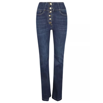 Elisabetta Franchi Slim Fit Blue Denim Jeans Blue Jeans