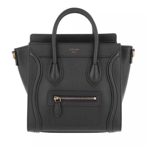 Celine Autch Luggage Nano Shopper 2way Leather Black Crossbody Bag