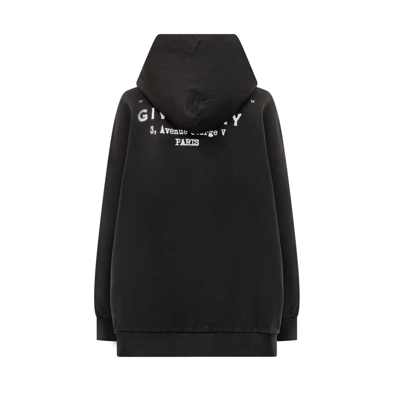 Givenchy Gilet Felpa Nera con Cappuccio e Logo schwarz(Image 2)