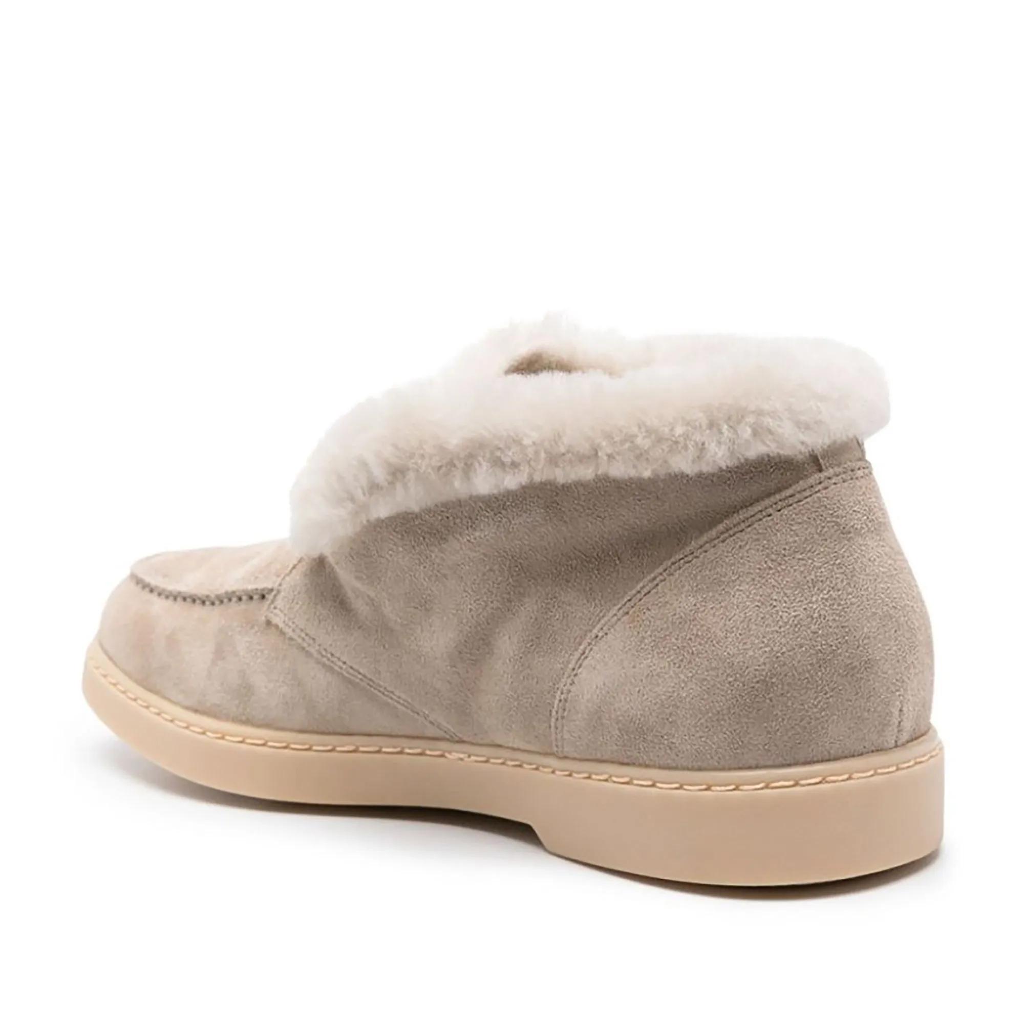 Doucal's Loafers Shearling Suede Loafers in beige