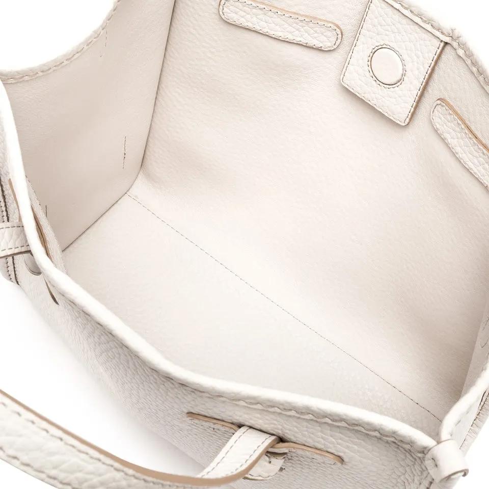 Gianni Chiarini Shoppers & Totes Marcella Structured Calf Leather Shoulder Bag in wit