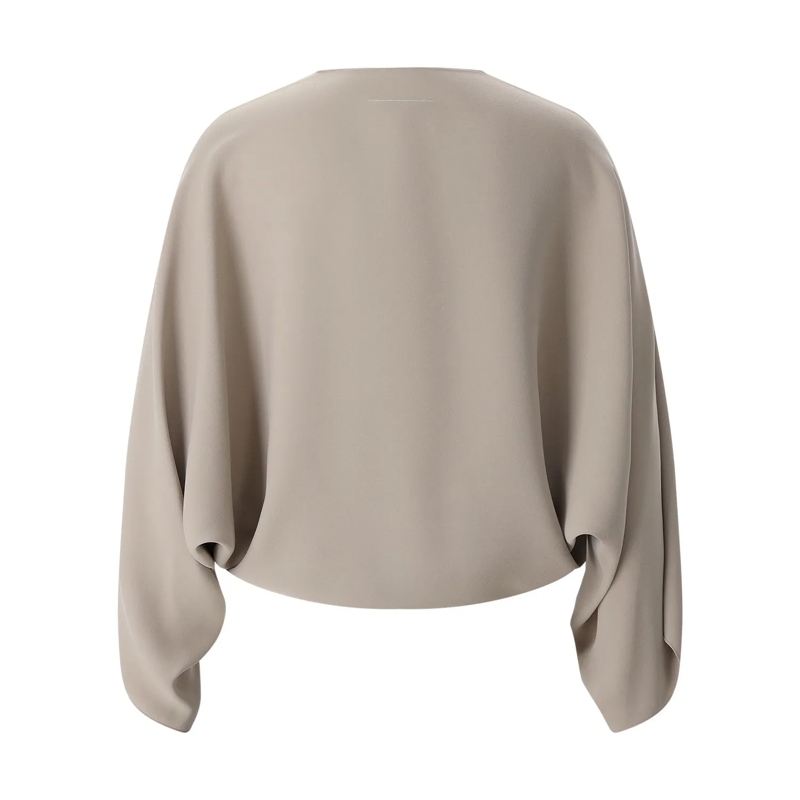 MM6 Maison Margiela Blouse Drapiertes Blusenshirt grau(Image 2)
