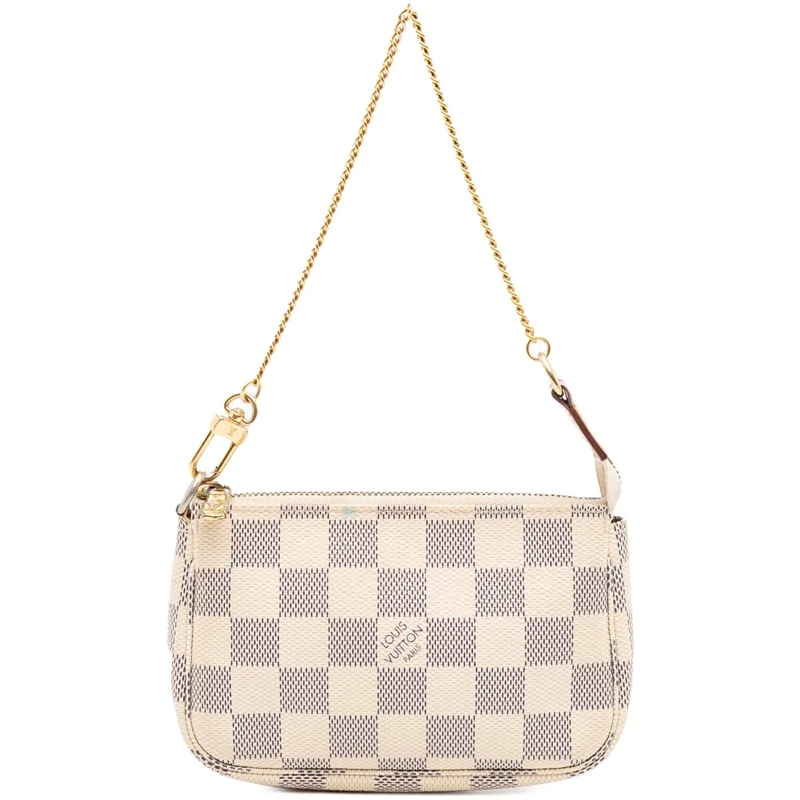 Louis Vuitton Fourre-tout Damier Azur Mini Pochette Accessoires weiß