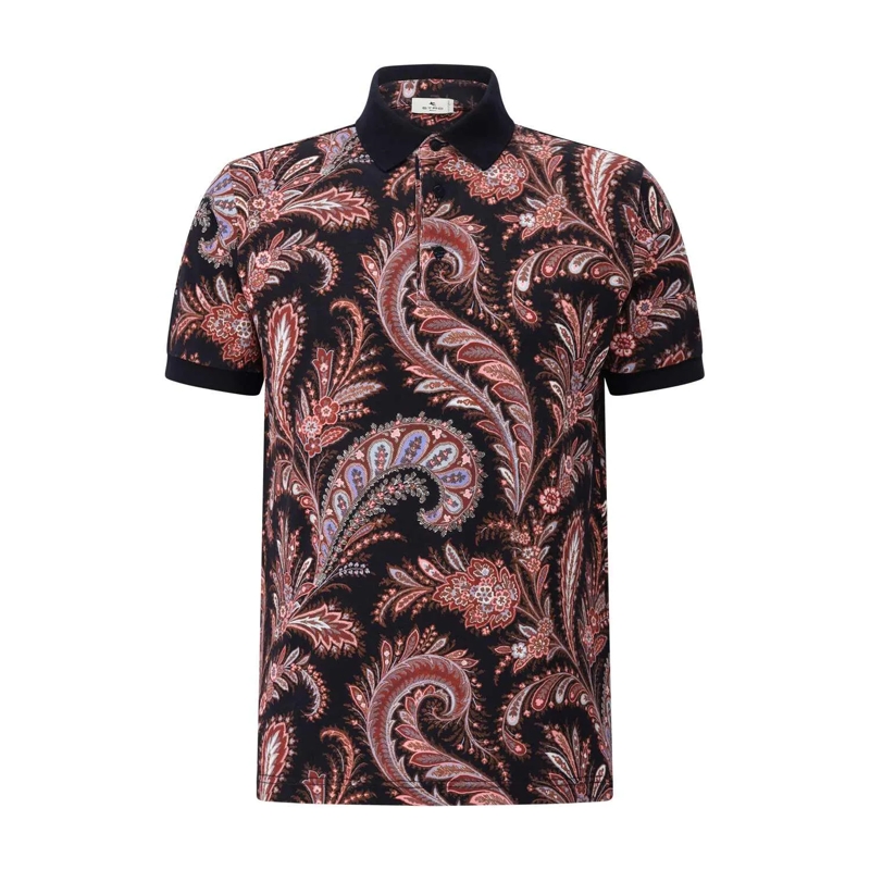 Etro Polo Poloshirt mit Paisley-Muster Schwarz